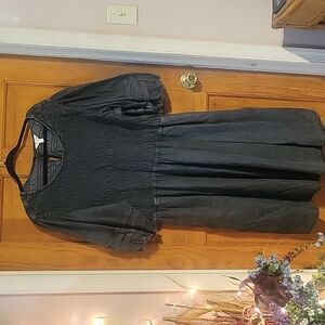 Women's Terra & Sky jean dress color dark black  size 2X.